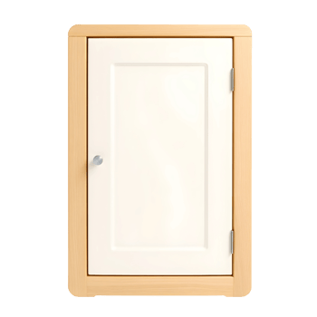 Classic Wooden Medicine Cabinet with White Door png