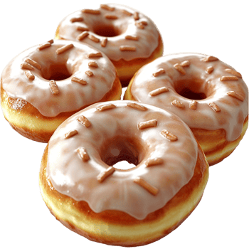 Delicious goldenbrown donuts white icing stacked together looking sweet tempting perfect for a tasty treat png