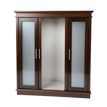 Elegant Wooden Cabinet with Sliding Glass Doors for Storage png