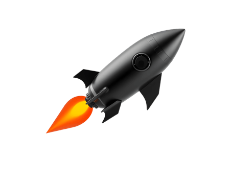 Black Rocket Launching into Space png