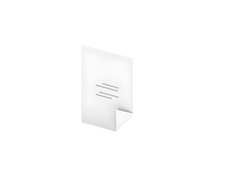 White paper document with text lines, isolated on a transparent background. png