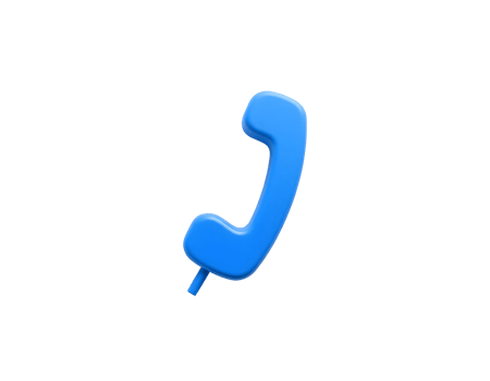 Blue telephone icon on transparent background png