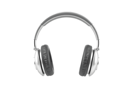 Stylish Silver and Black Headphones for Music Lovers png