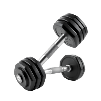 Pair of black dumbbells for weightlifting and strength training png