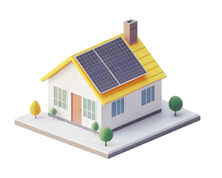 A house with solar panels on the roof png