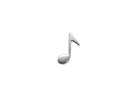A single white musical note against a transparent background. png