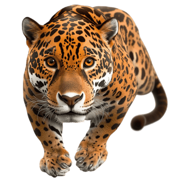 Fierce jaguar walking forward confidence symbolizing strength power agility the beauty of wild nature png