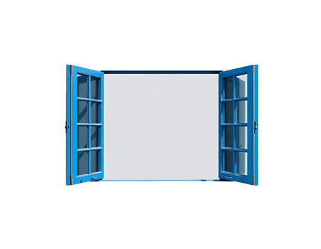 Open Blue Window with Doors png