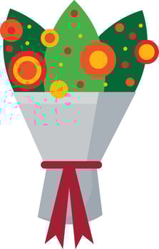 Graduation Bouquet with Decorative Ribbon vector
