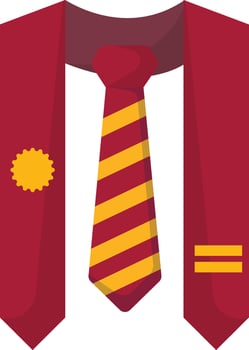 Red and Gold Graduation Stole with Medal vector