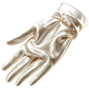 Elegant golden satin glove a luxurious sheen symbolizing sophistication style refinement the charm of vintage fashion png