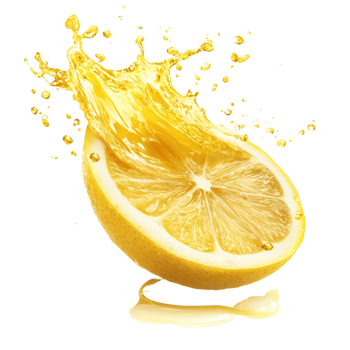 Lemon Slice Explosion With Juice Drops Transparent background png