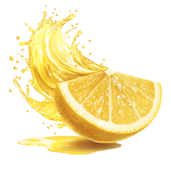 Yellow Lemon Slices With Juice Droplets Transparent background png