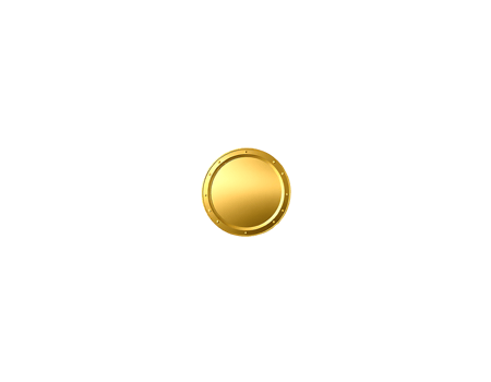 Isolated golden coin png