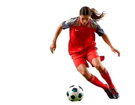 Female Soccer Player in Action png