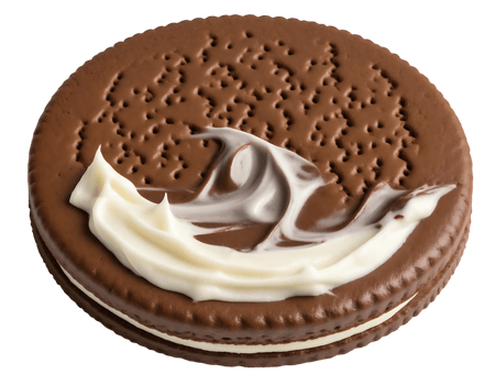 Delicious Chocolate Cookie with Cream Filling png