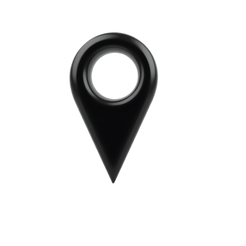 Black glossy location pin icon on transparent background png