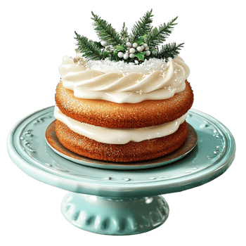 Beautifully layered holiday cake pine sprigs symbolizing celebration warmth joy the charm of seasonal baking png