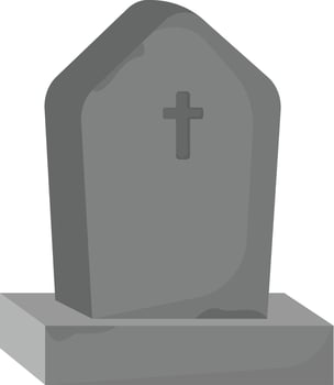 Dark Gray Gravestone with Base vector