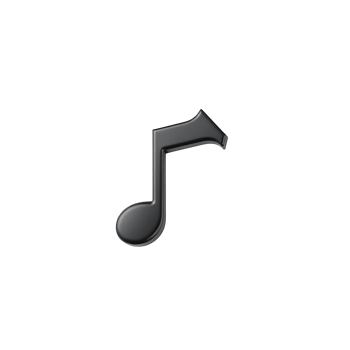 Black musical note isolated on transparent background png