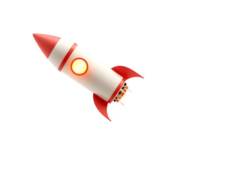 Cartoon rocket launching into space. png