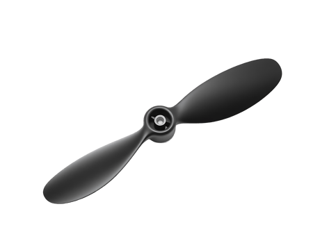 Black Propeller on Transparent Background png