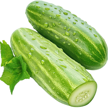 Fresh green cucumbers vibrant leaves displayed beautifully for a healthy organic food presentation png