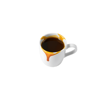 Coffee mug with spilled coffee png