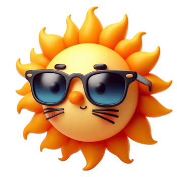3d cute sun with sunglasses png