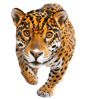 Majestic leopard staring intensely displaying powerful wild energy stunning goldenspotted fur beauty png