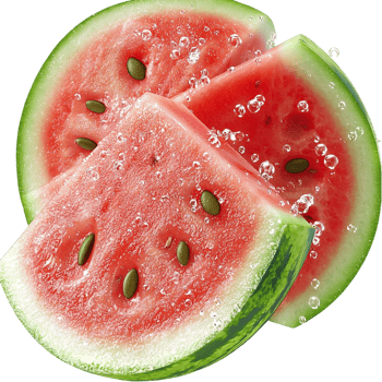 Juicy watermelon slice bright red pulp black seeds green rind symbolizing refreshing summer fruits png