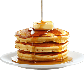 Stack of pancakes with butter and syrup breakfast food photography delicious dessert sweet treat yummy png