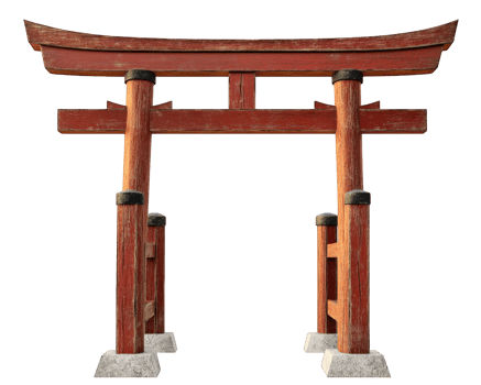 A tori gate is shown in a black background png