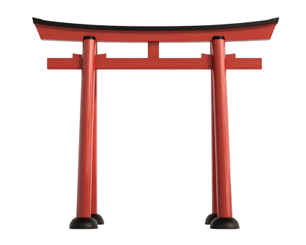 A tori gate is shown against a black background png