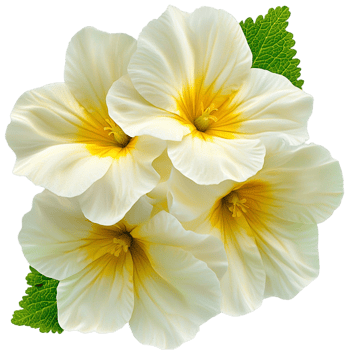 Beautiful white yellow flowers delicate petals lush green leaves symbolizing purity elegance nature png