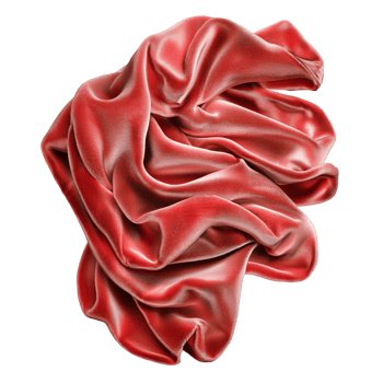 Shiny red silk fabric twisted into anistic shape symbolizing elegance fashion creativity and luxurious textile beauty png
