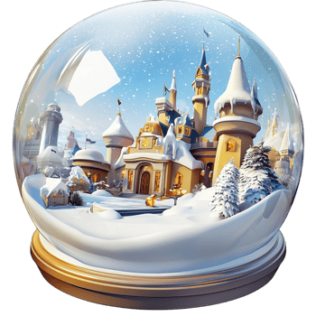 Festive winter snow globe a miniature Christmas village scene capturing nostalgic holiday magic warm memories png