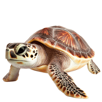 Majestic sea turtle with a patterned shell gracefully swimming in clear blue waters of the ocean png