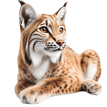 Graceful lynx with piercing eyes and soft fur embodying the elegance and strength of the wild png