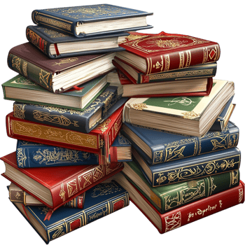 Stack of old hardcover books piled neatly representing knowledge history and the love for literature png