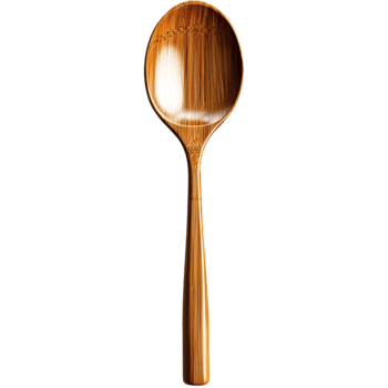 Classic wooden spoon with a smooth finish designed for natural sustainable cooking and timeless kitchen essentials png