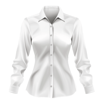 Elegant Women's White Long Sleeve Button Down Shirt Fashion Design Template png
