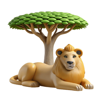 extraordinary contemporary A Regal Lion Resting in the Shade of a high resolution png
