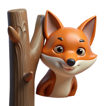 magnificent modern A Curious Fox Peering out from Behind a original png