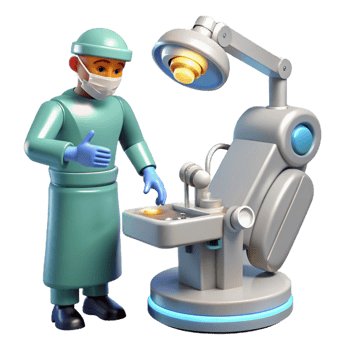 serene traditional A Robotic Surgeon Performing a Delicate professional png