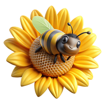 beautiful creative A Close Up of a Bee Collecting Pollen premium png