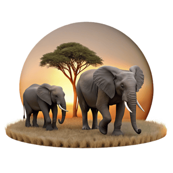 elegant abstract A Herd of Elephants Walking Across the high quality png