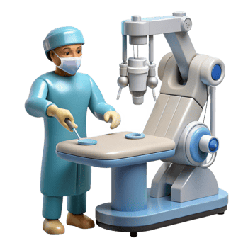 dramatic classic Robotic Surgeon Performing premium png