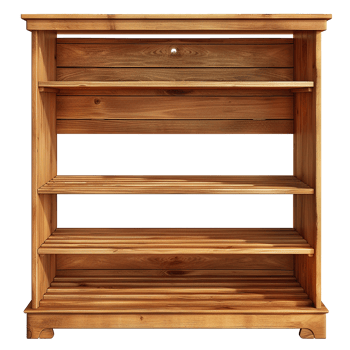 Rustic Wooden ThreeShelf Storage Cabinet Organizer for Home and Office png