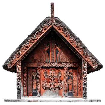 Intricate Carved Wooden Structure Traditional Polynesian Architecture png
